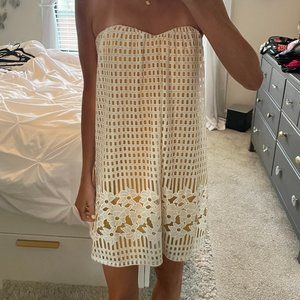 Lovers + Friends crochet double layer dress